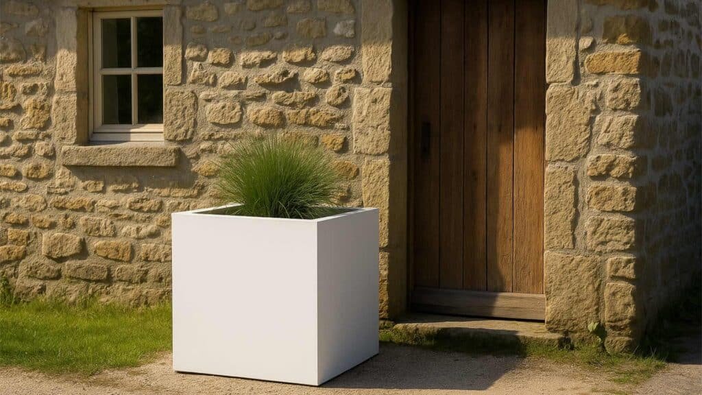 Weiße Pflanzkübel Antonio 6-1