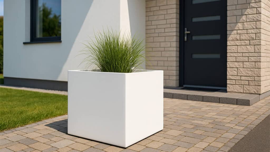 Weiße Pflanzkübel Antonio 7-kk