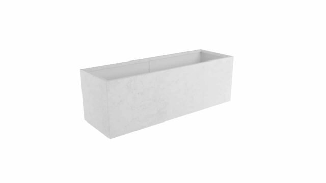 Langer, weißer Pflanzkübel aus Beton