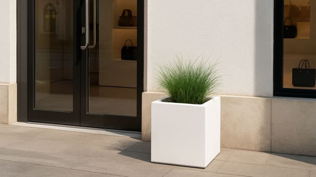 Weiße Pflanzkübel Camilio 1-l