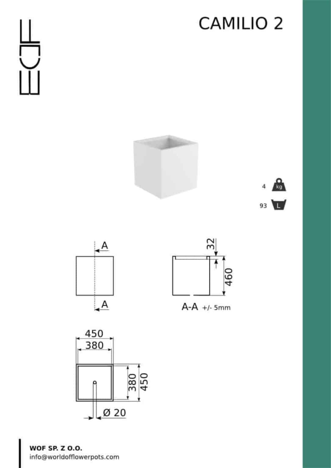 Weiße Pflanzkübel Camilio u-tech-info