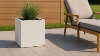 Weiße Pflanzkübel Cloe-g