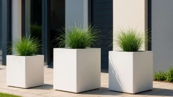 Weiße Pflanzkübel Elena-g