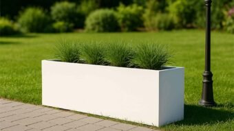 Weiße Pflanzkübel Emilio 6-d