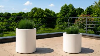 Weiße Pflanzkübel Gino 2-y