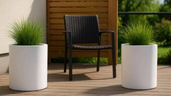 Weiße Pflanzkübel Gino 3-y