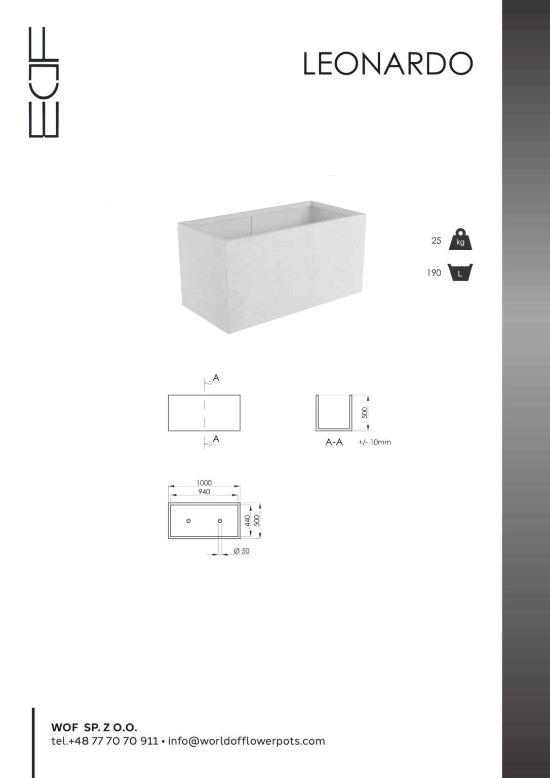 Weiße Pflanzkübel Leonardo-tech-info