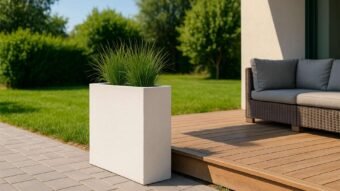 Weiße Pflanzkübel Lorenzo-h