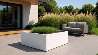 Weiße Pflanzkübel Marco 13-g