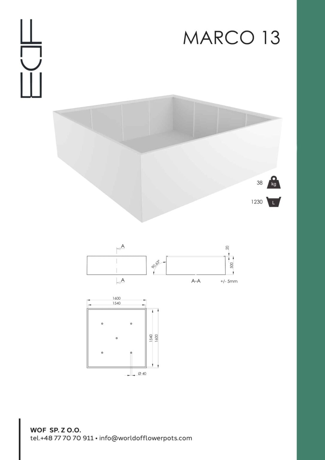 Weiße Pflanzkübel Marco 13-tech-info