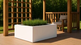 Weiße Pflanzkübel Marco 9-b