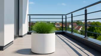 Weiße Pflanzkübel Tito 3-r