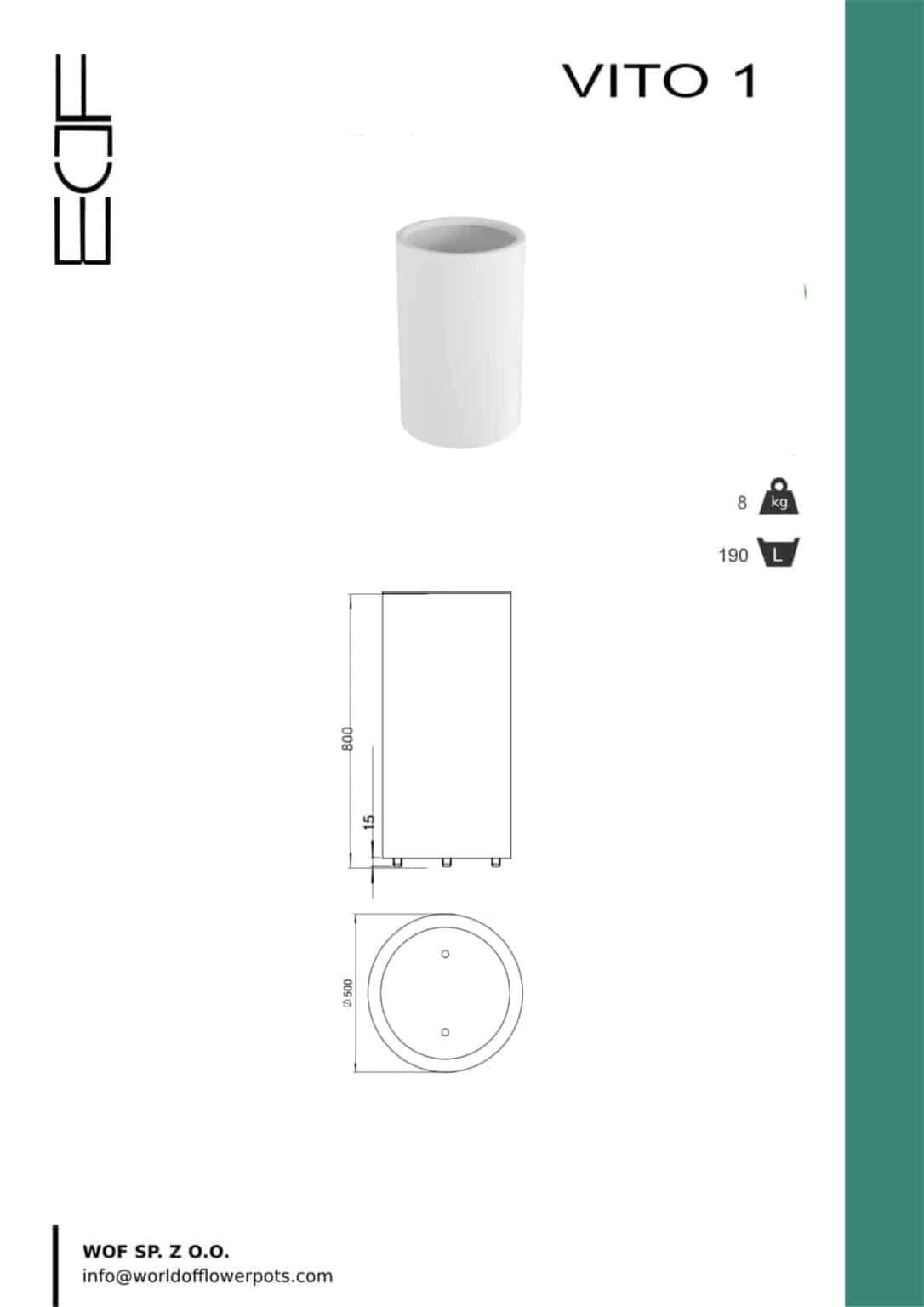 Weiße Pflanzkübel Vito 1-tech-info