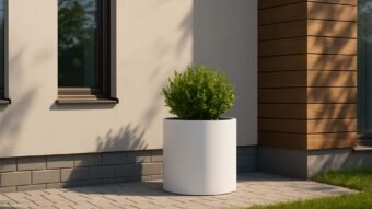 Weiße Pflanzkübel Vito 3-r