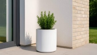 Weiße Pflanzkübel Vito 4-t