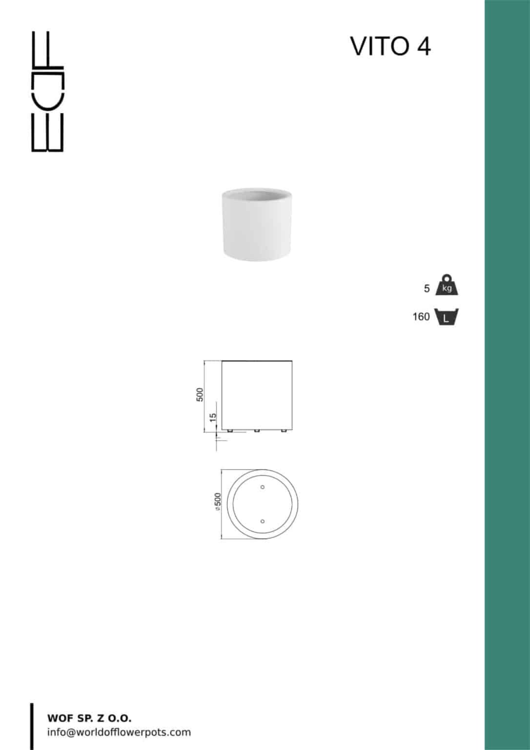 Weiße Pflanzkübel Vito 4-tech-info