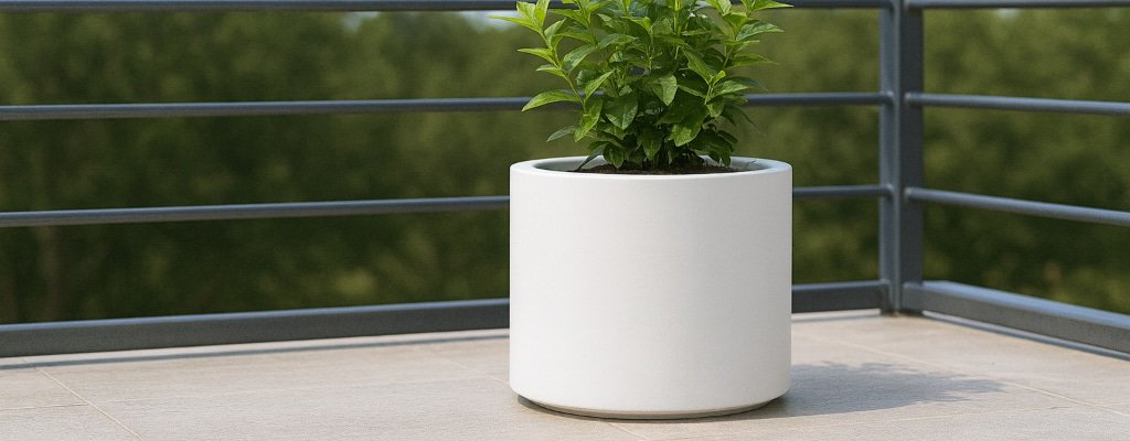 Runde Pflanzkübel aus Aluminium-u