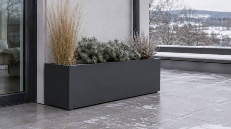 Aluminium Pflanzkbel im Winter  frostbestndig & wetterfest